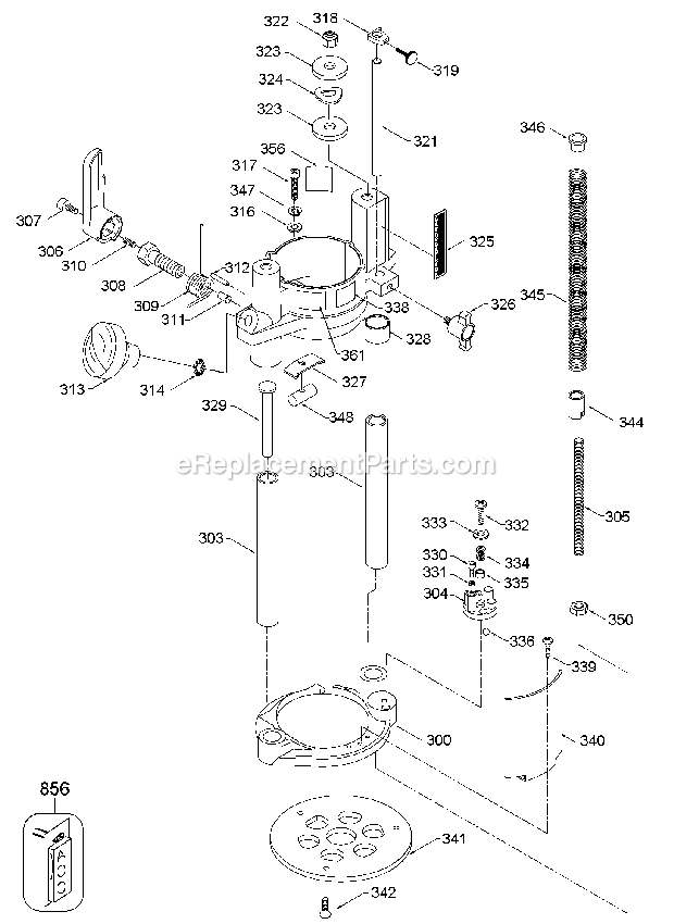 Porter Cable 6931 (Type 8) Plunge Base Power Tool Page A Diagram
